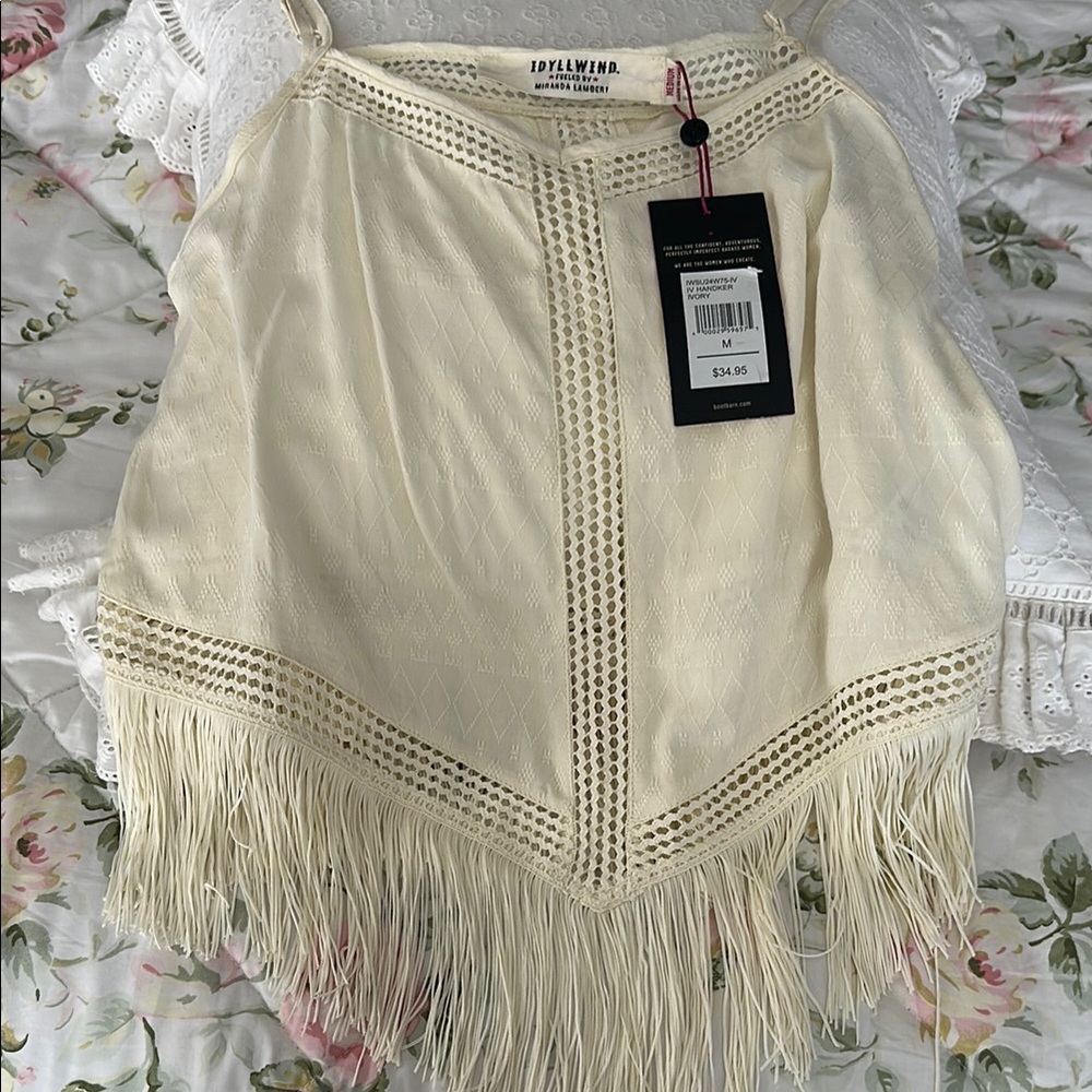 Idyllwind Cream Fringe Tank Top